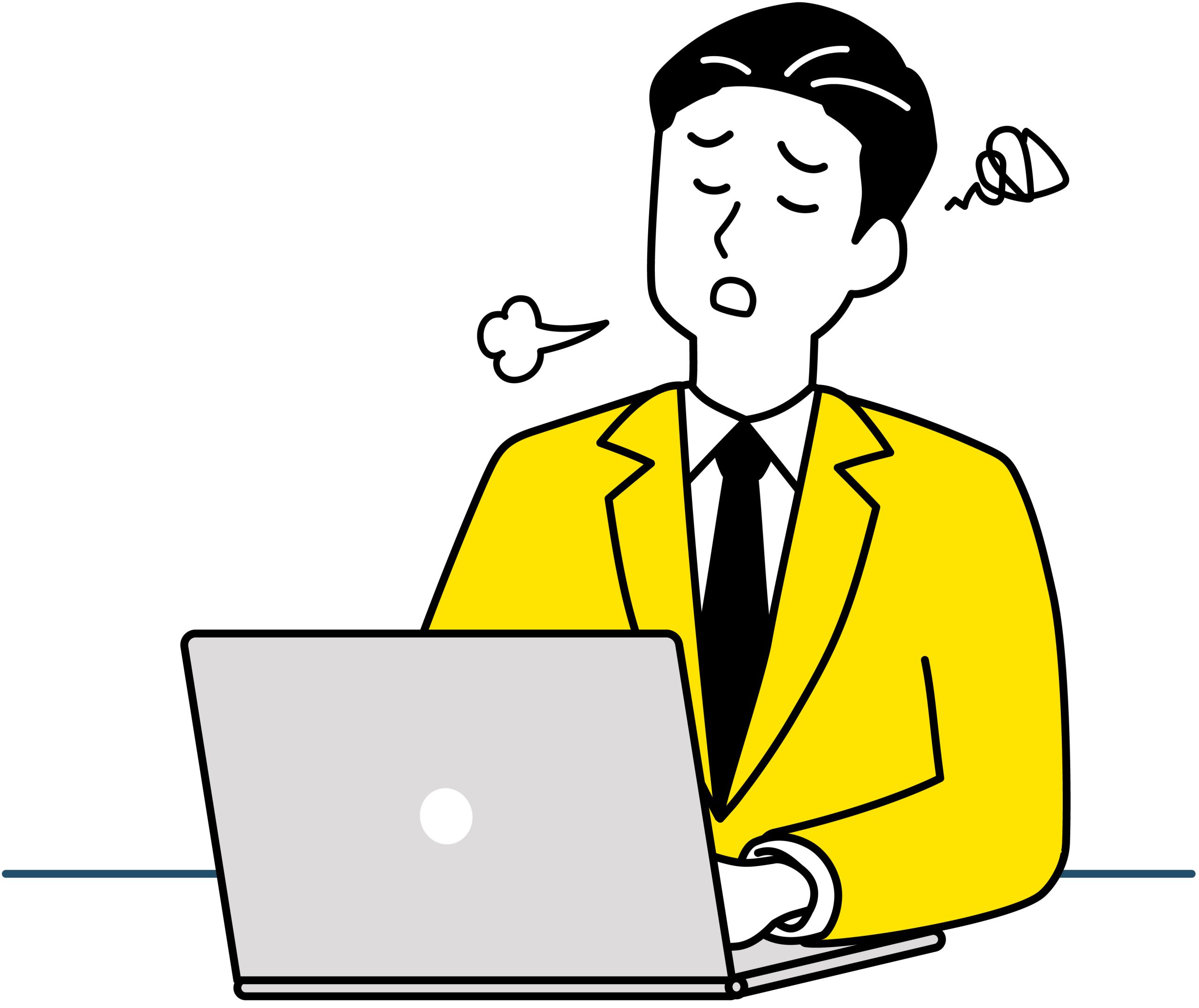 集中できず仕事でミスをしてしまうイメージ