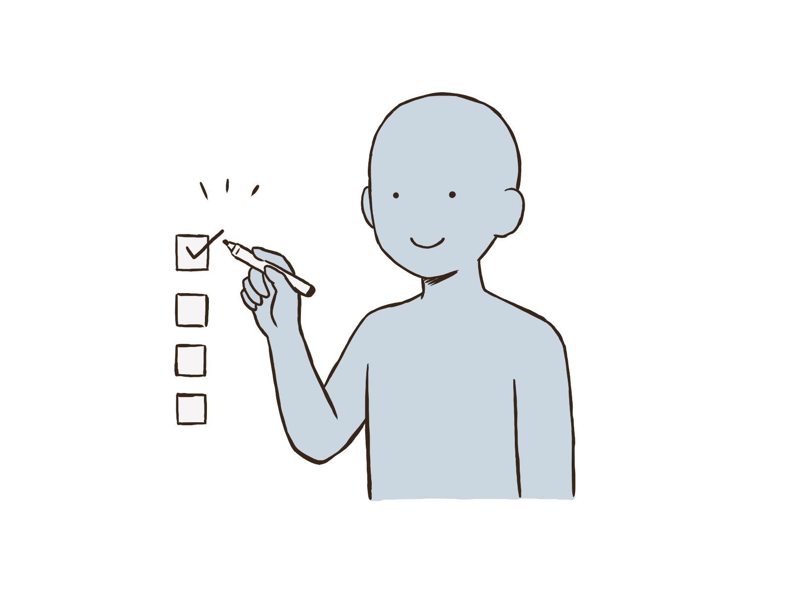 資料やメールを最終確認するイメージ