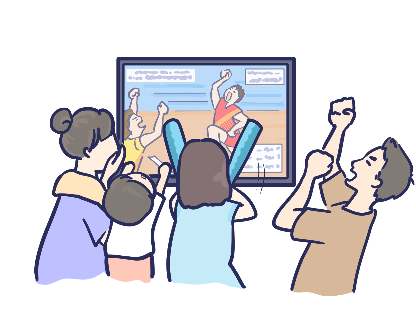 家族でテレビを見るイメージ