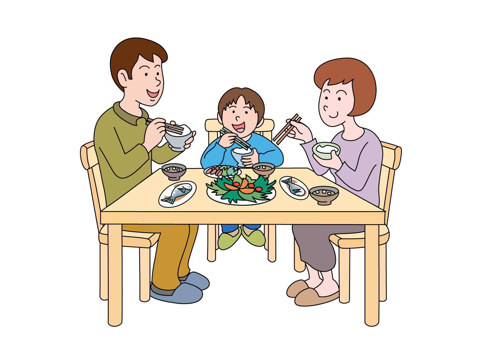 家族の会話をイメージした写真
